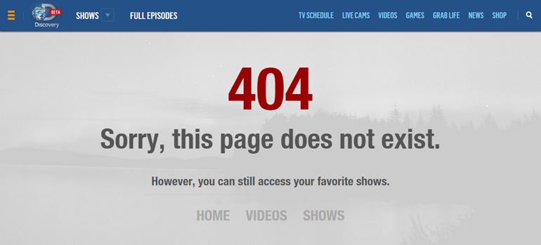 discovery 404 error