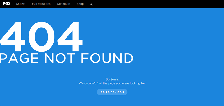 fox 404 error