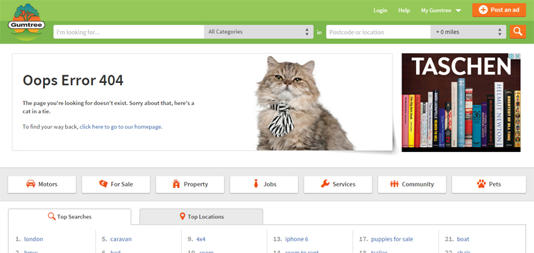 gumtree 404 error