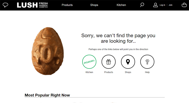 lush 404 error