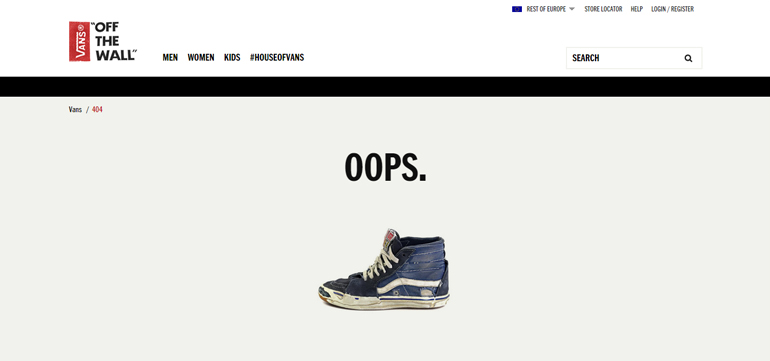 vans 404 error