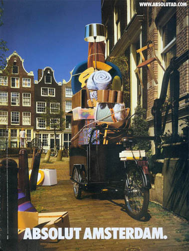 absolut advert amsterdam luggage