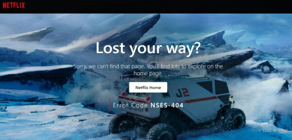 Komunikat błędu 404 Netflix